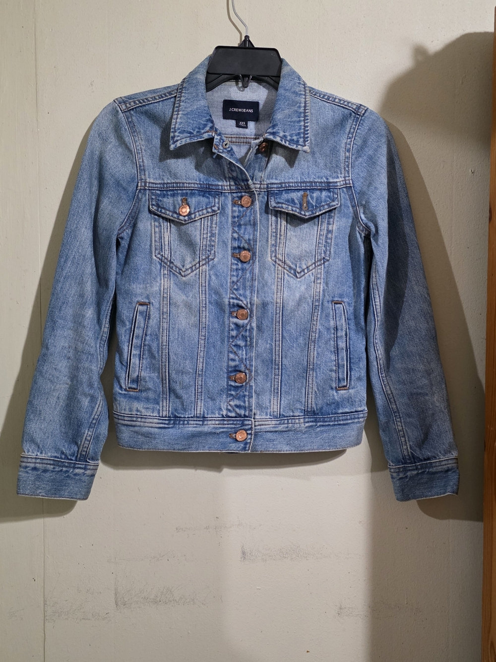 J. Crrw Classic Light Wash Denim Jean Jacket Size XXS Used